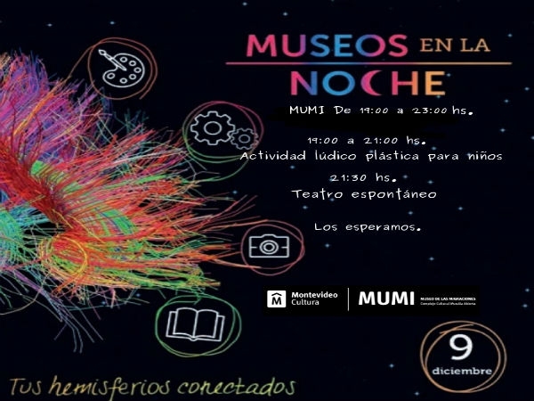 Afiche museos en la noche